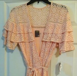 Embroidered Lace Ruffle Dress